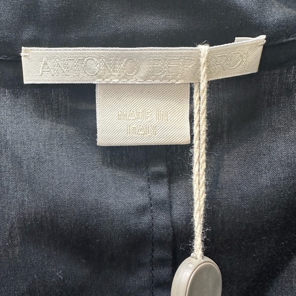 NWT- Antonio Berardi Ruffled Stretch Cotton Blouse Black 40 Sleeveless - Picture 8 of 11